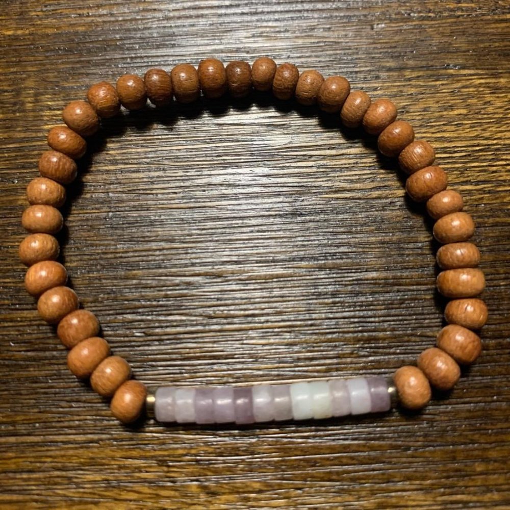 Amethyst and Bayong Wood Bracelet - Picture 2 of 2